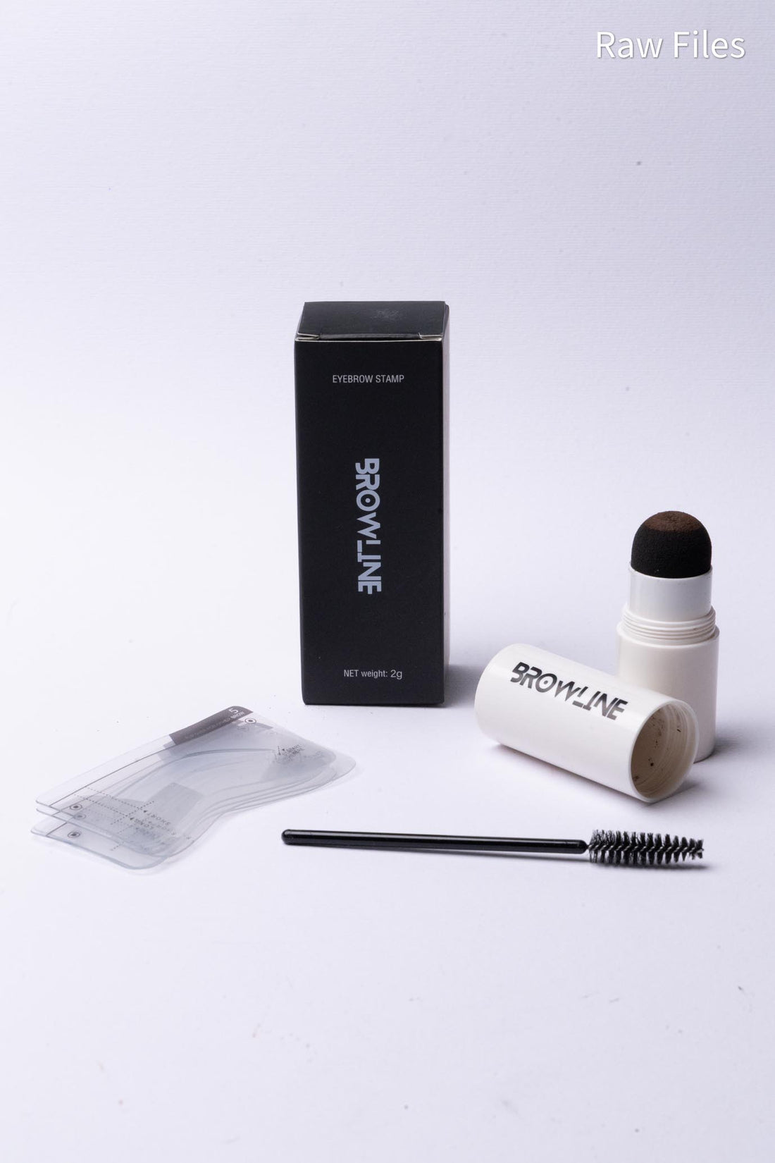 Browline eyebrow stamp kit with stencils and brush