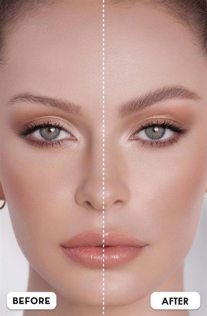Before and after with the Browline clear brow gel